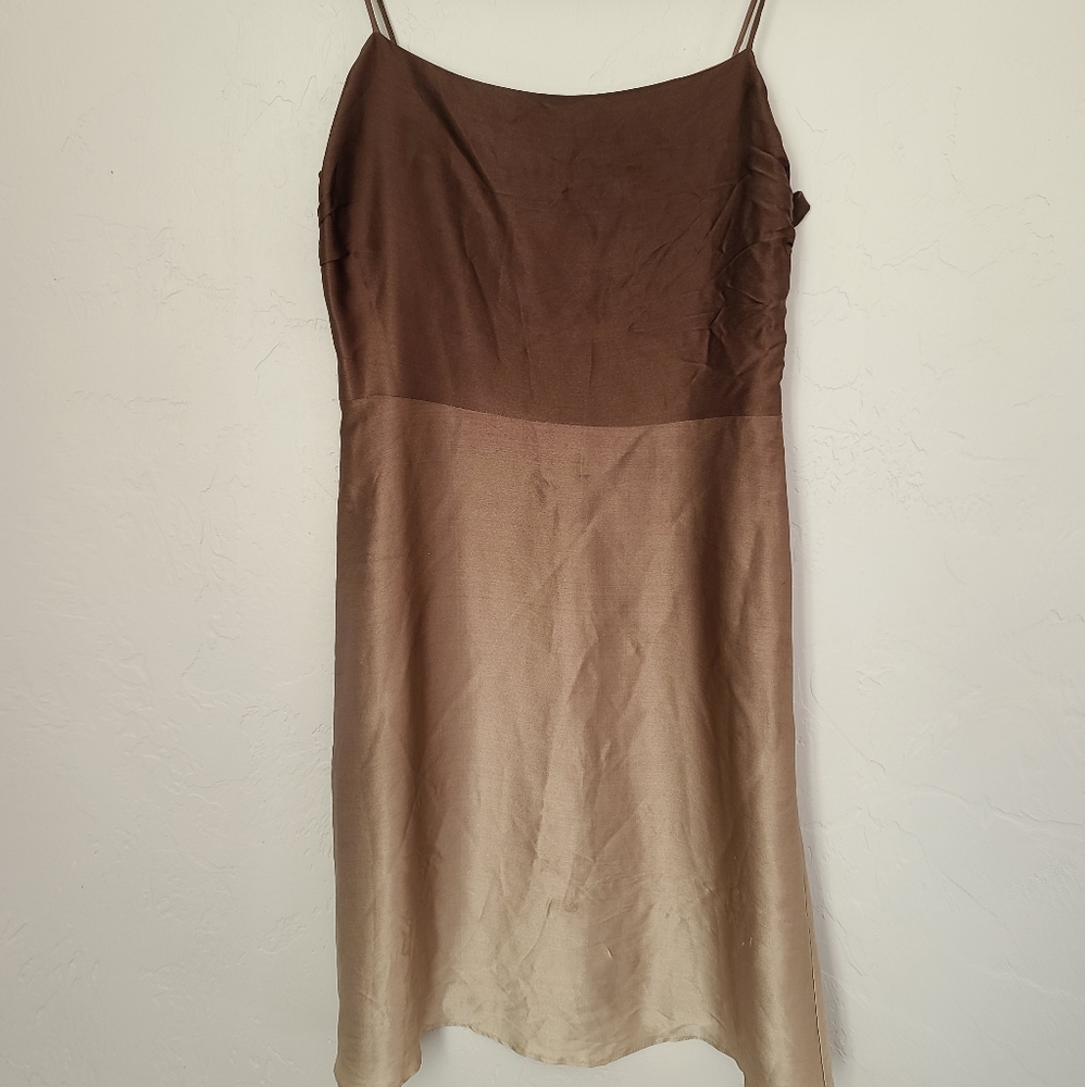 100% silk muli color dress zipper on the side